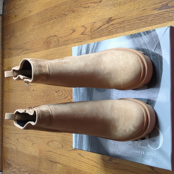 JLO Jennifer Lopez Emalee Bootie Chunky Platform Boot Women's Size 10 In Cashew - Picture 5 of 16